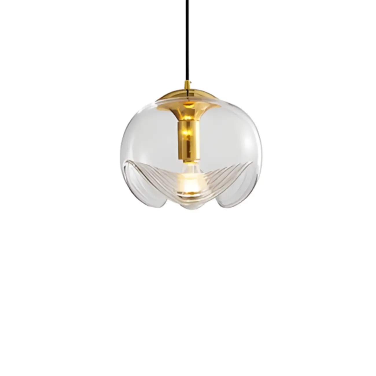 Modern Geometirc Gold Clear Glass Kitchen Pendant Light