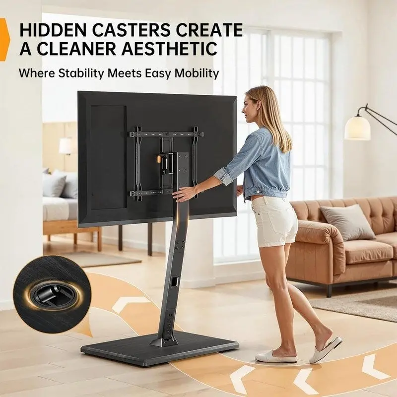 Rolling TV Stand with Power Outlet