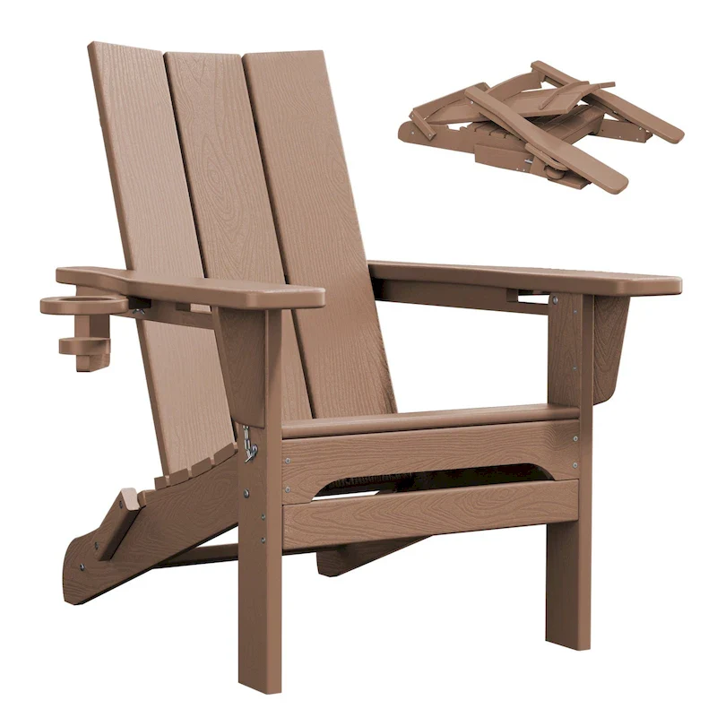 HDPE Modern All weather Adirondack Chairs with Cup-holders