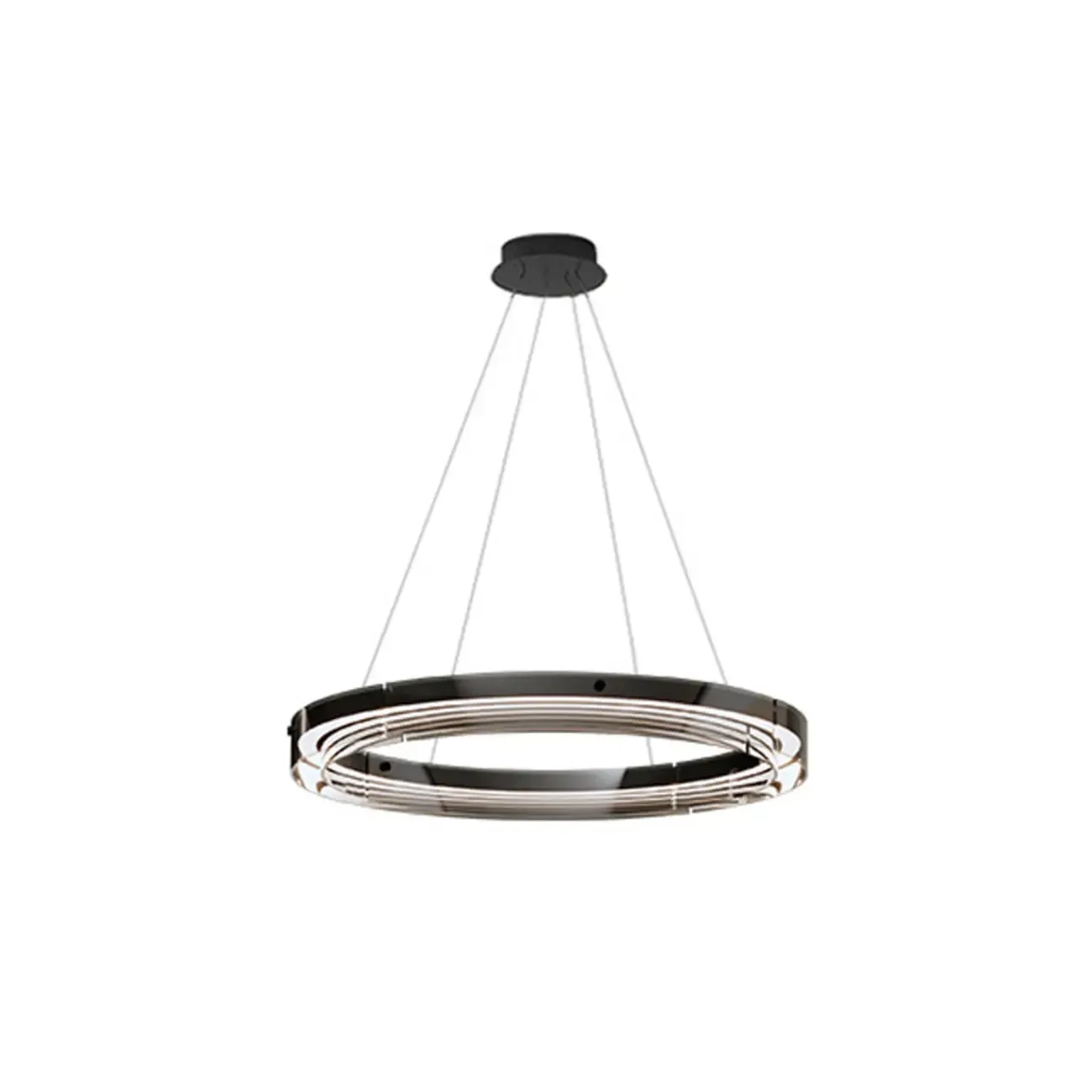 Modern LED Round Metal Chandelier with Flexible Height