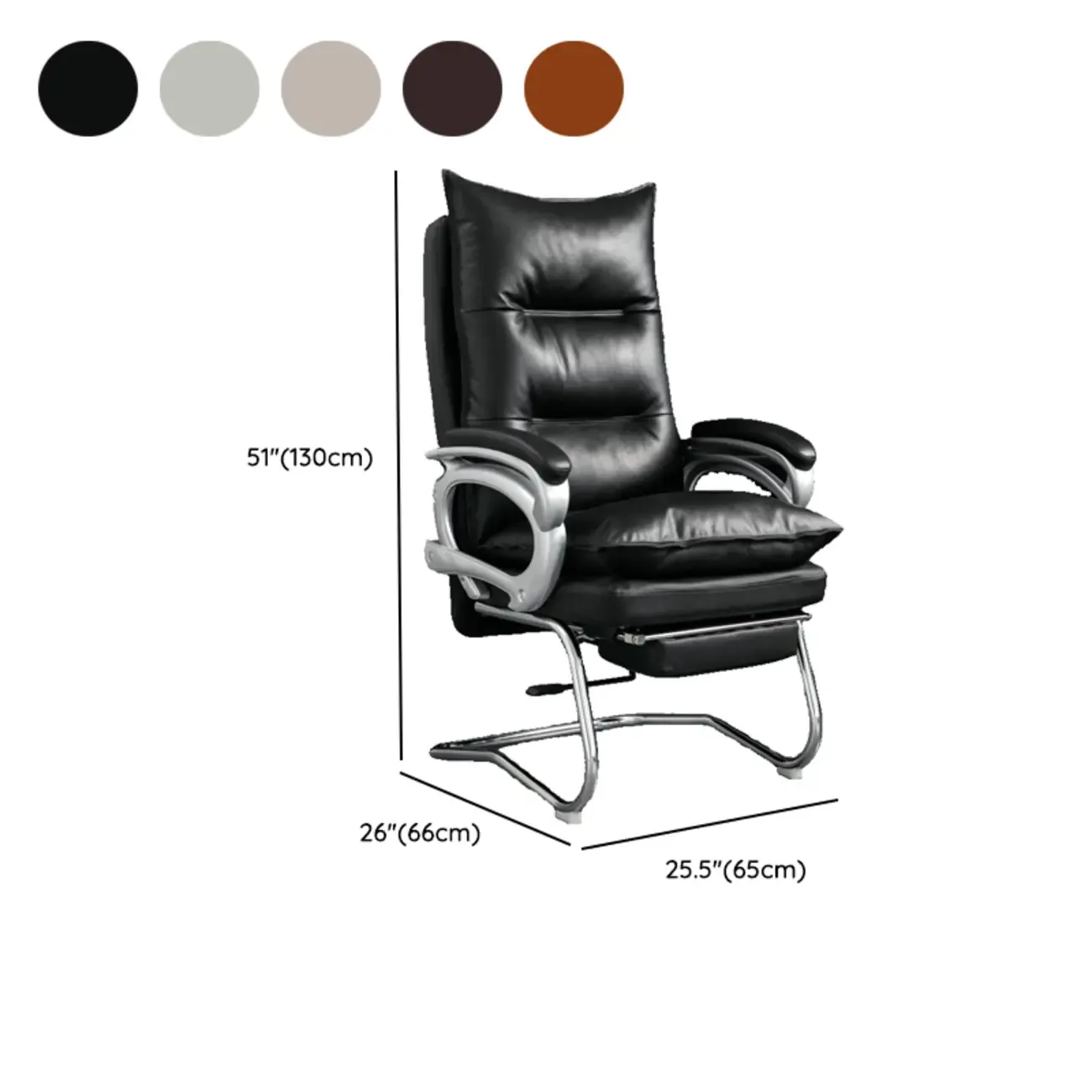 Elegant Brown Leather Reclining Executive Office Chair