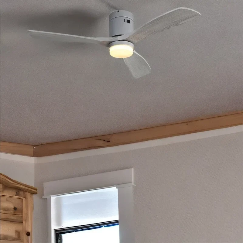 Ceiling Fan Light with 3 Wood Noiseless Fan Blade