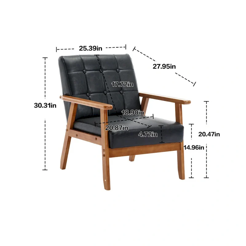 Mid Century Modern Accent Chairs Set of 2 with Side Table