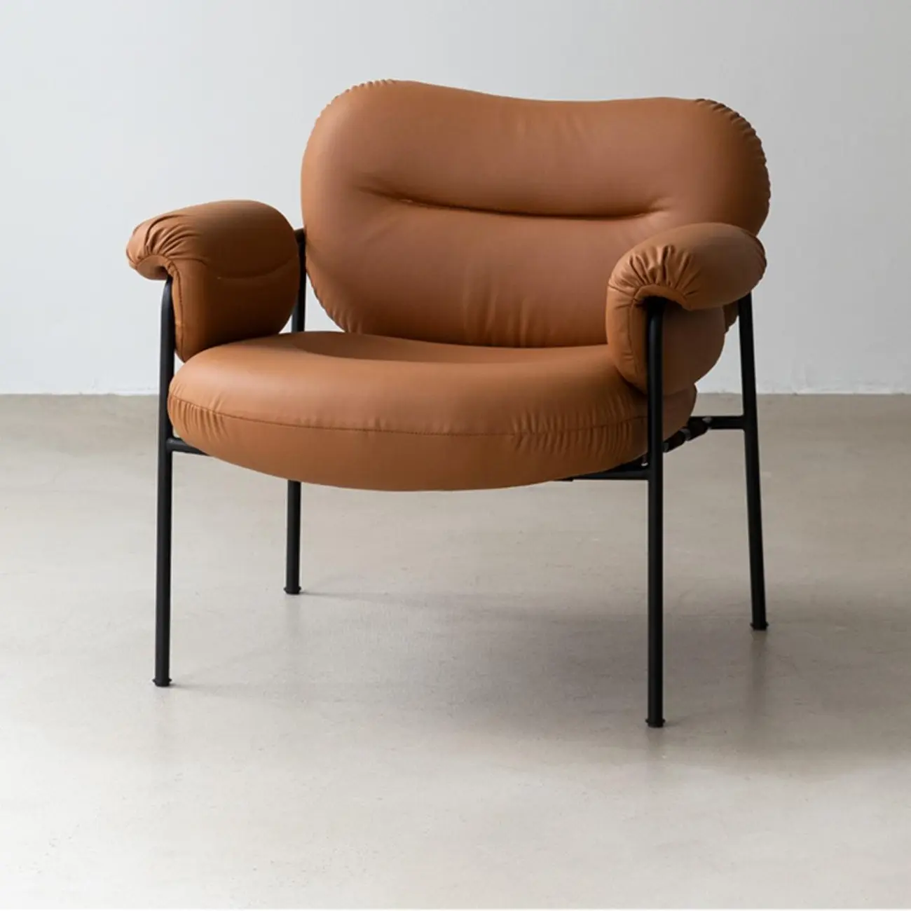 Modern Square Arm Fabric Accent Chair with Tufting