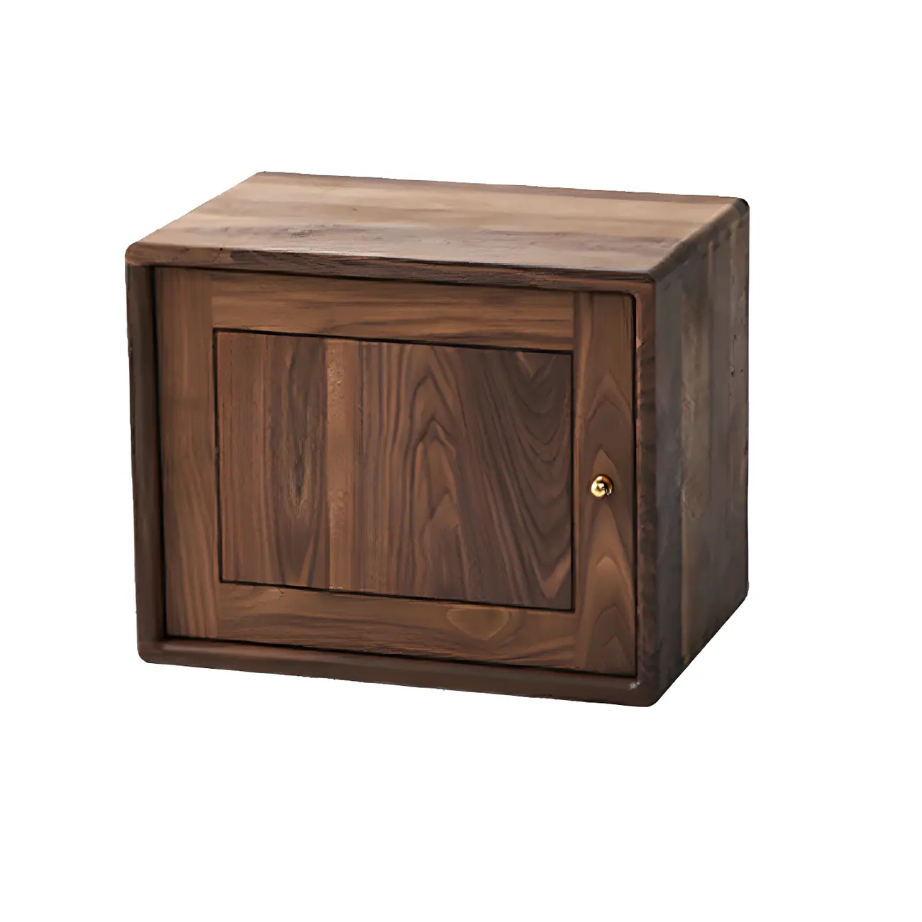 Mid-century Modern Brown Wood Cube Open Back Bookcase