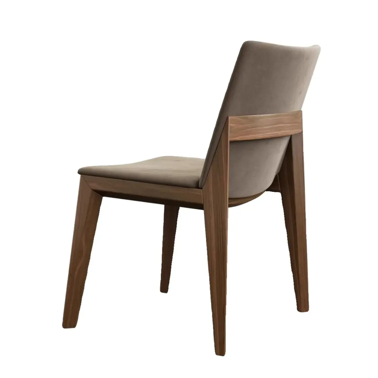 Modern Armless Upholstered Dining Chair with Wood Legs