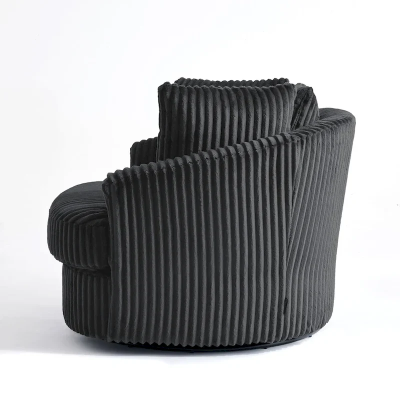 DREAMSIDEA 2 Set Recessed Arm Slipcovered Swivel Barrel Chair