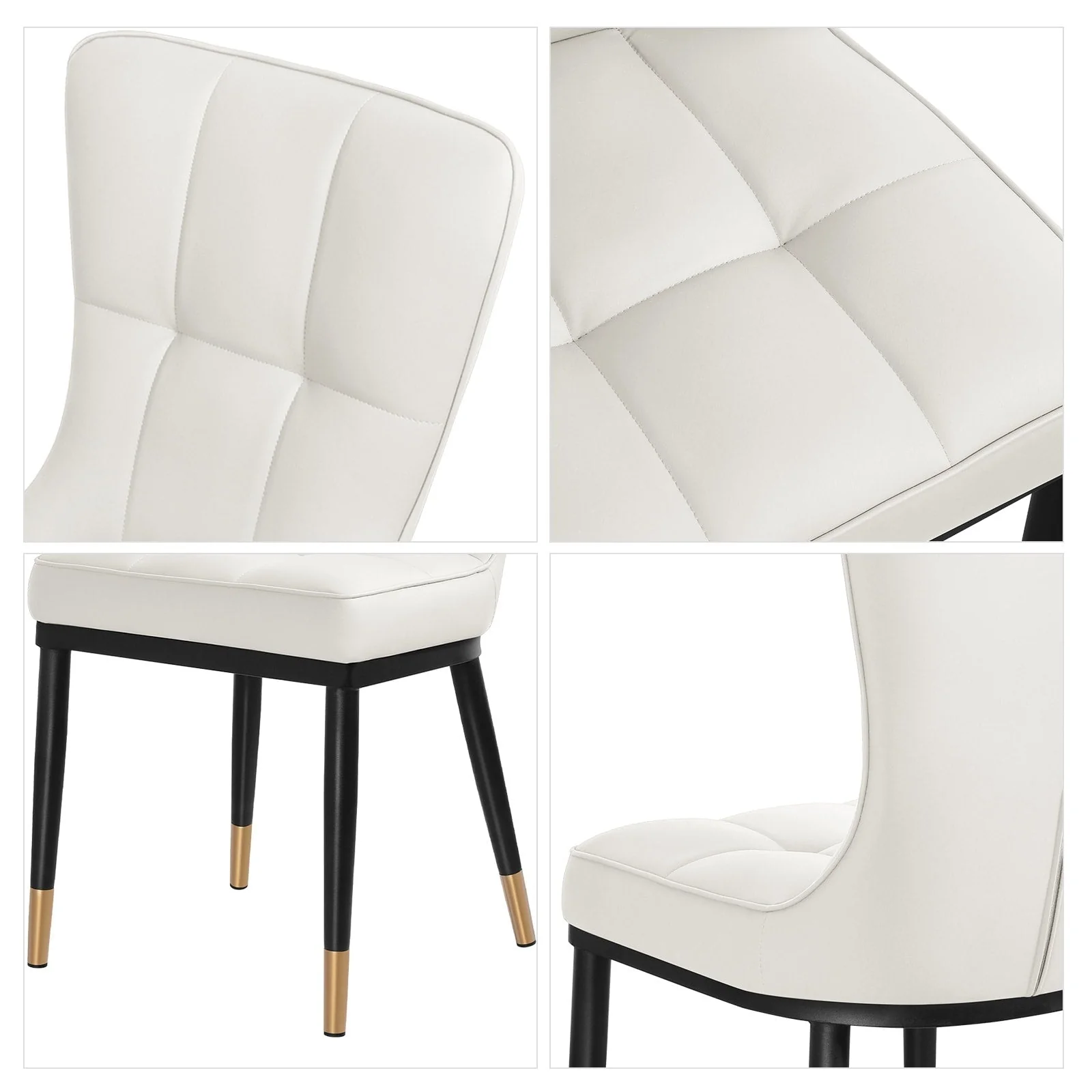 Faux Leather Upholstered Dining Chairs Set of 2/4