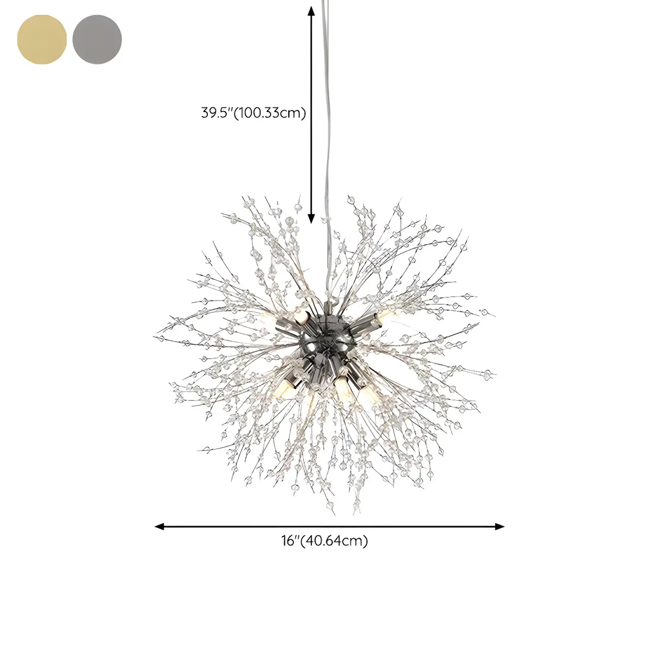 Adjustable Modern Gold Crystal Explosion Sputnik Chandelier