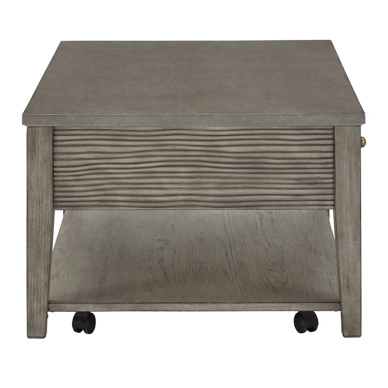 Coober Antique Grey Finish Grey Fiber Cement Table with Shelf by iNSPIRE Q Modern