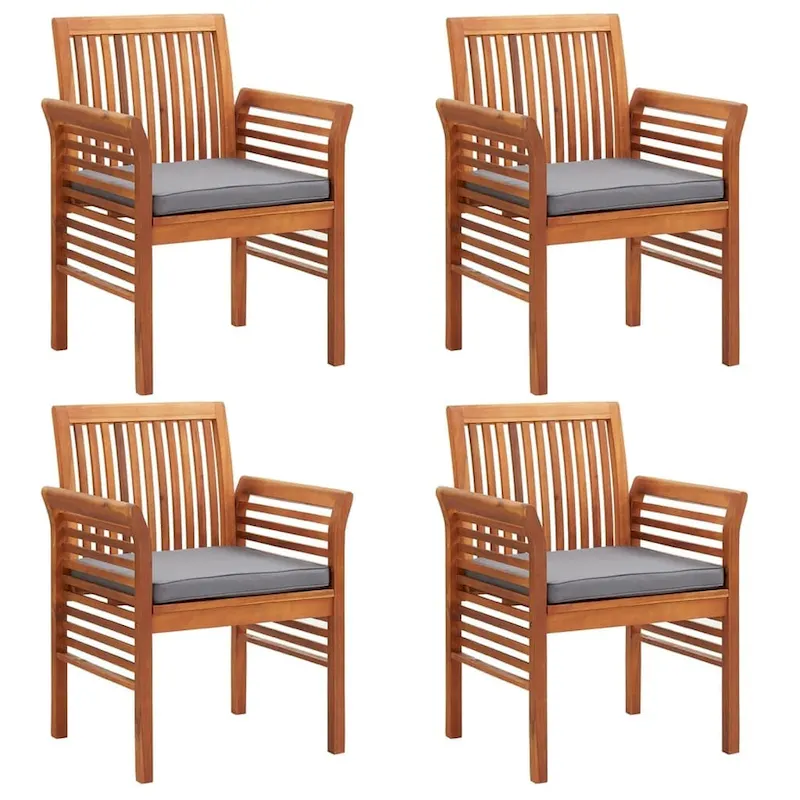 vidaXL Modern Dining Chair Patio Dining Chair with Cushion Solid Wood Acacia