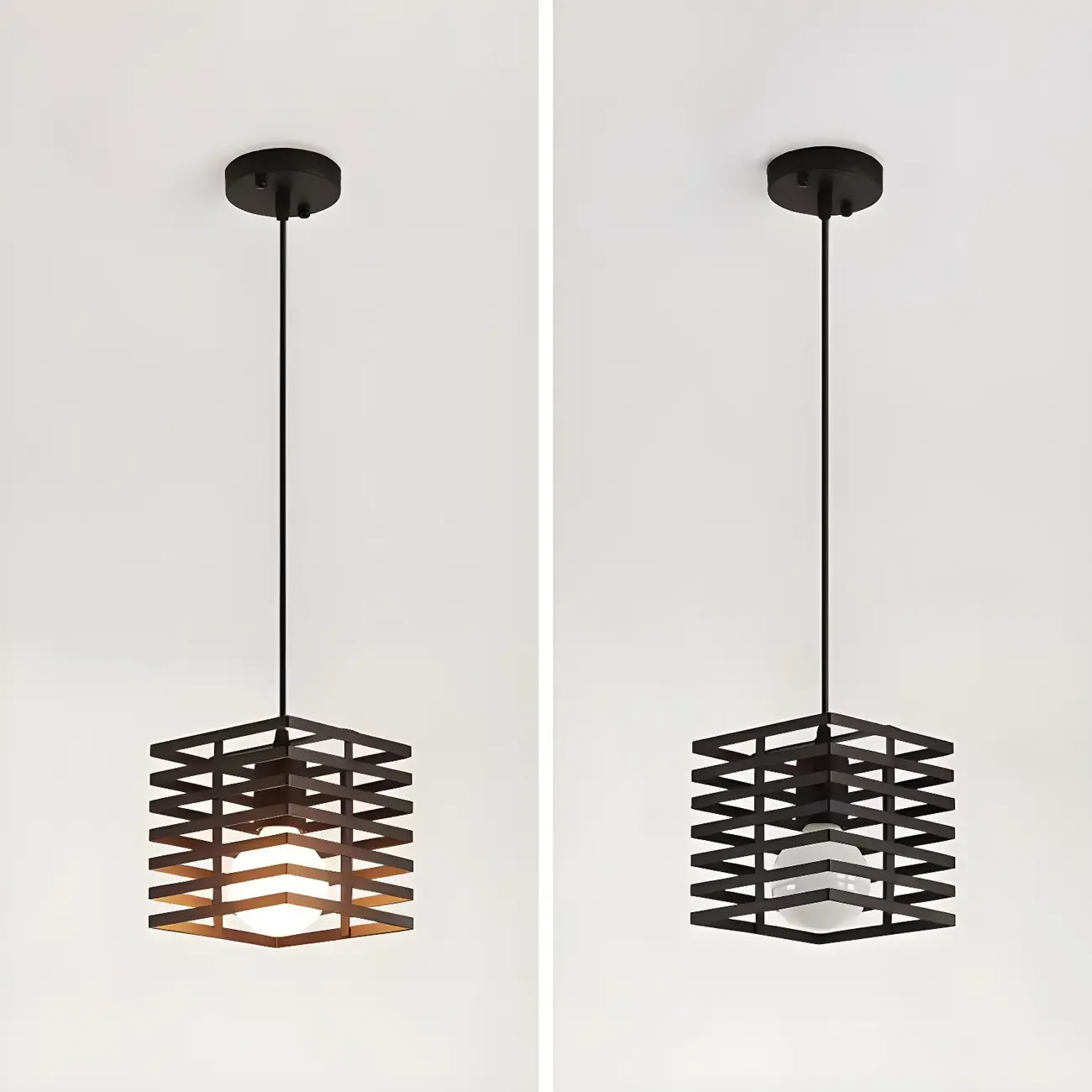 Industrial Black 3-Light Lantern Pendant Light