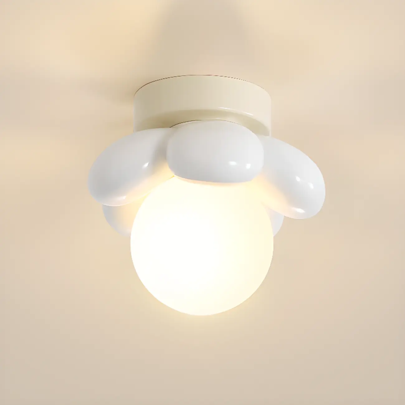 Modern Mini LED Semi-Flush Ceiling Light in Flower Shape
