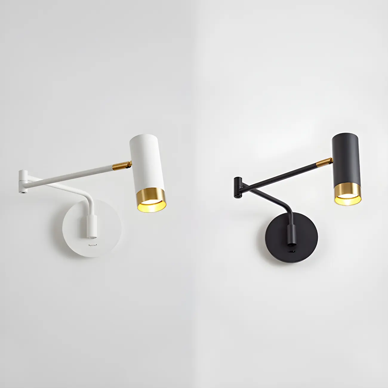 Modern Metal Cylinder Swing Arm Wall Light