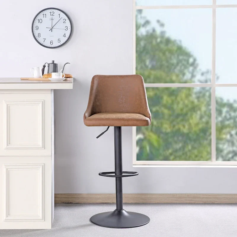 Sylmar Height Adjustable Stool in Faux Leather