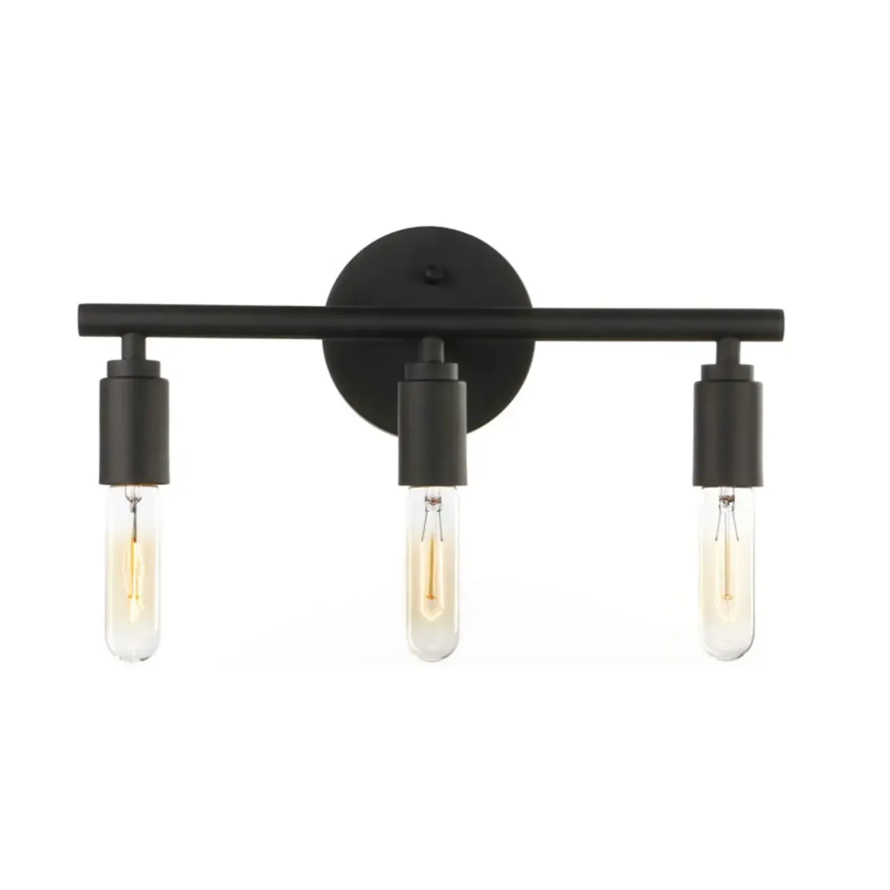 Industrial Black Metal 4-Light Cylinder Vanity Lights