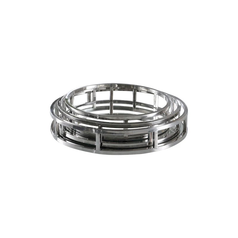 Somette Round Stainless Steel Mirrored Nesting Trays - 19 inch Nesting