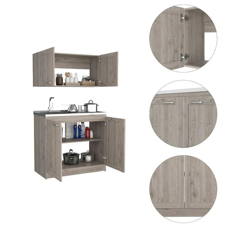 Zurich Cabinet Set, Two Shelves