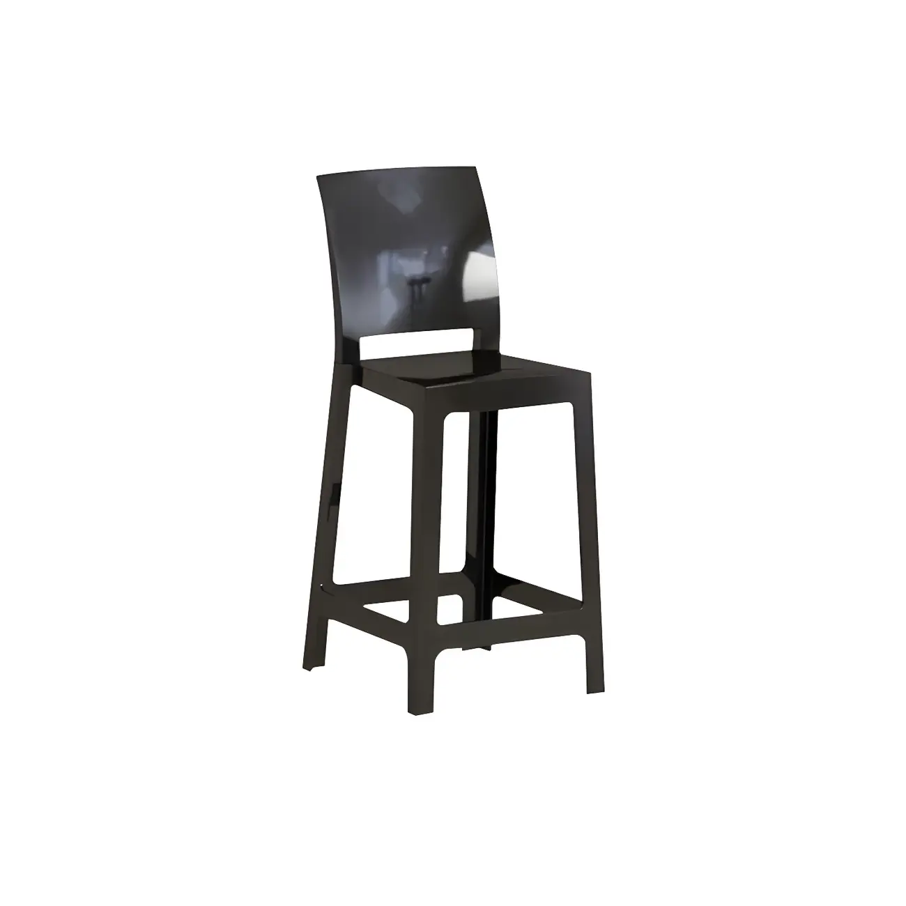Modern Acrylic Smooth Elegant Circular Backrest Bar Stool