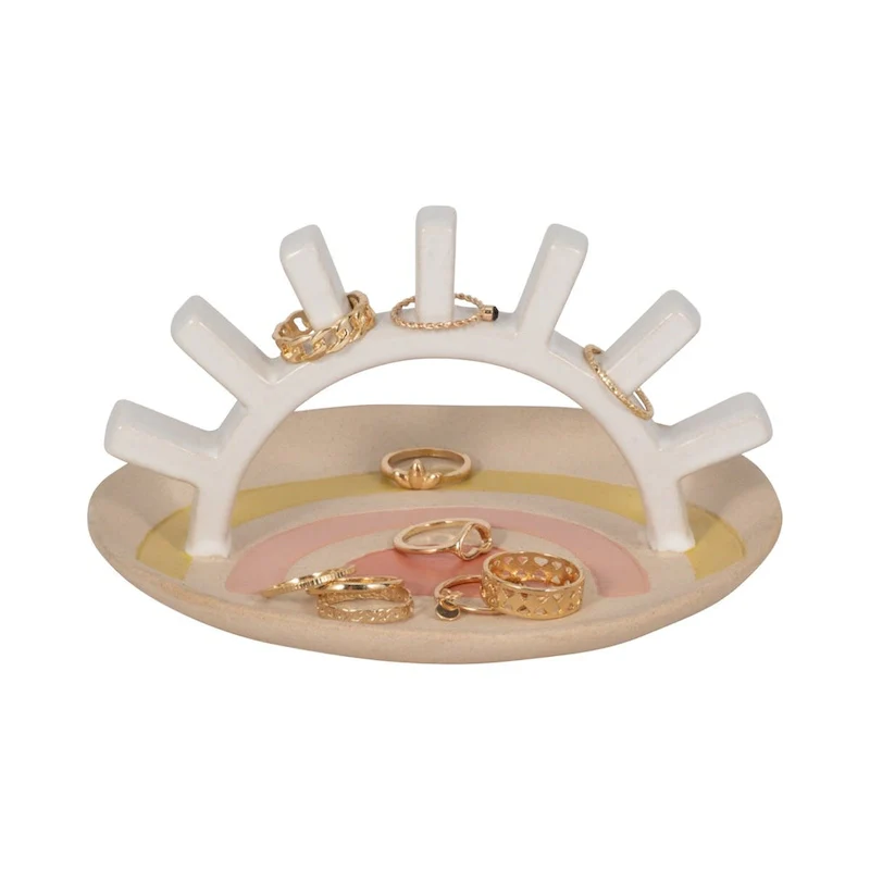 Sagebrook Home Ceramic Multi 6  Sunshine Trinket Tray - 5.5  x 5.5  x 3.5