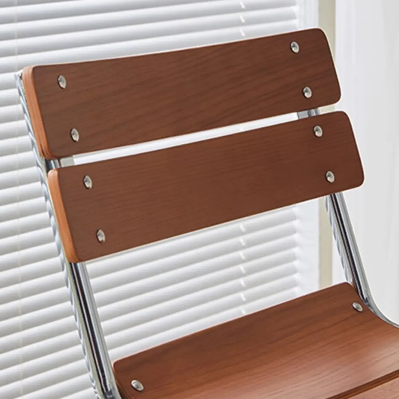 Industrial Brown Wood Rectangle Stackable Bar Stools with Back