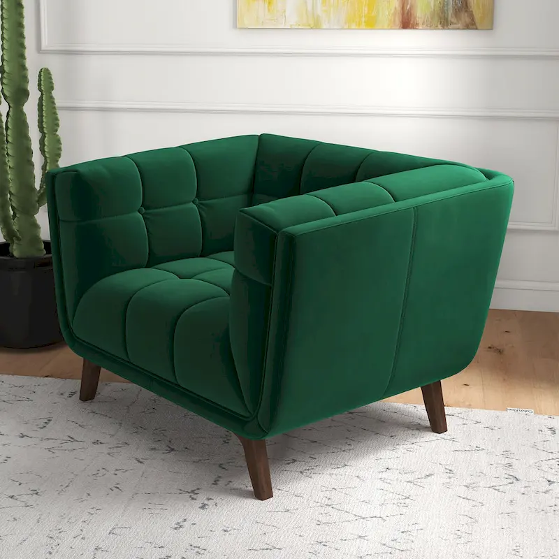 Kameron Mid Century Modern Luxury Tufted Accent Armchair