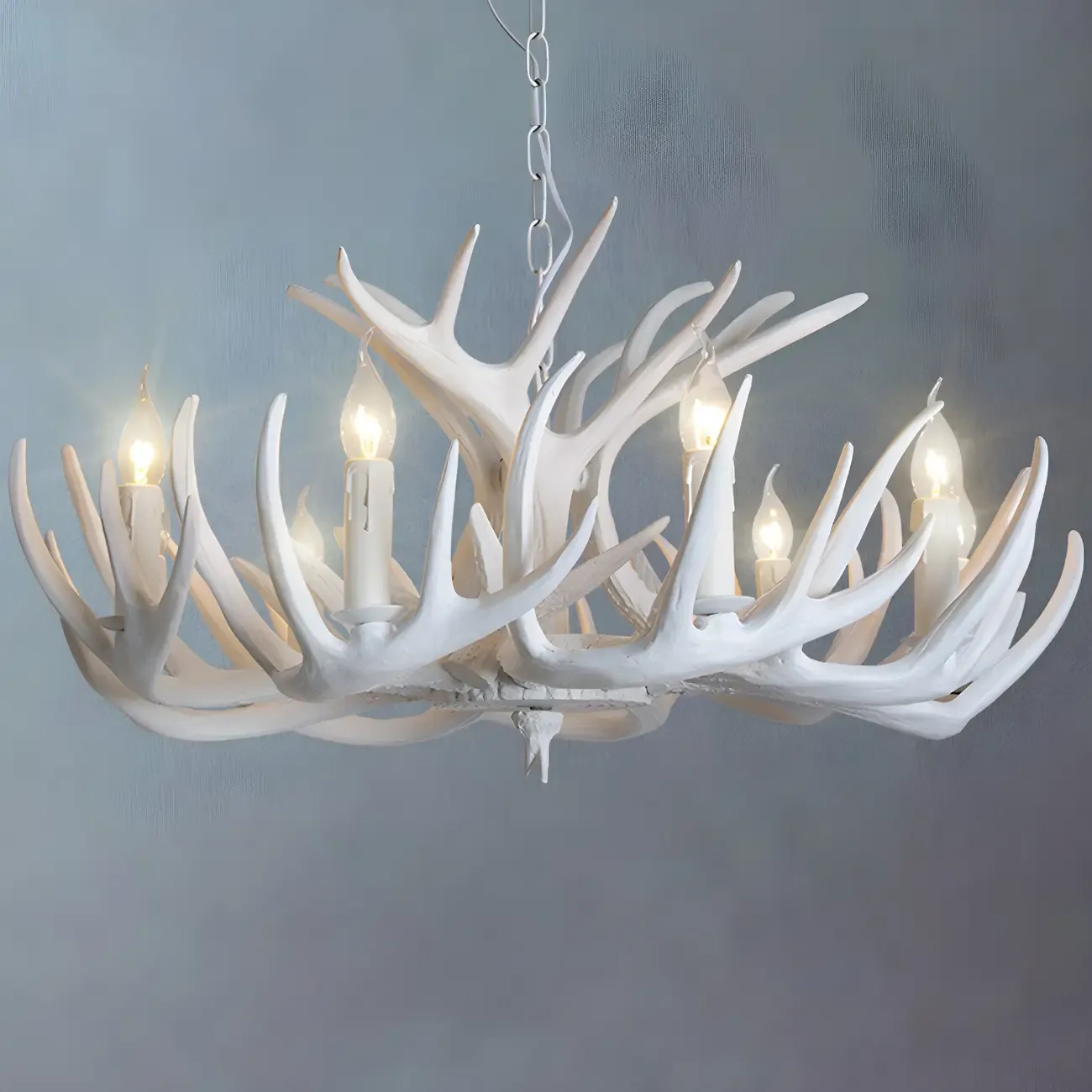 Rustic Unique Resin Antler Candelabra Chandelier