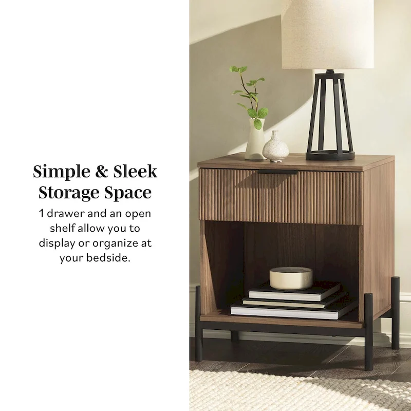 Middlebrook Designs Modern Fluted-Drawer Nightstand (Set of 2)