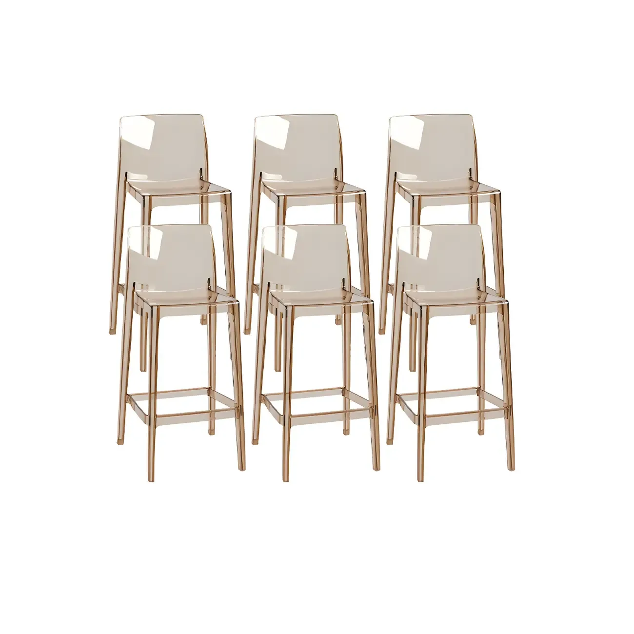 Modern Acrylic Transparent Stylish Rectangle Bar Stool