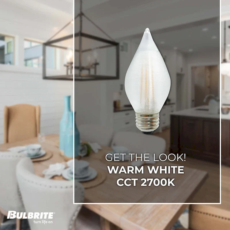 Bulbrite Spunlite Pack of (4) 4 Watt Dimmable C15 LED Filament Light Bulb with Satin Glass Finish and Medium (E26) Base
