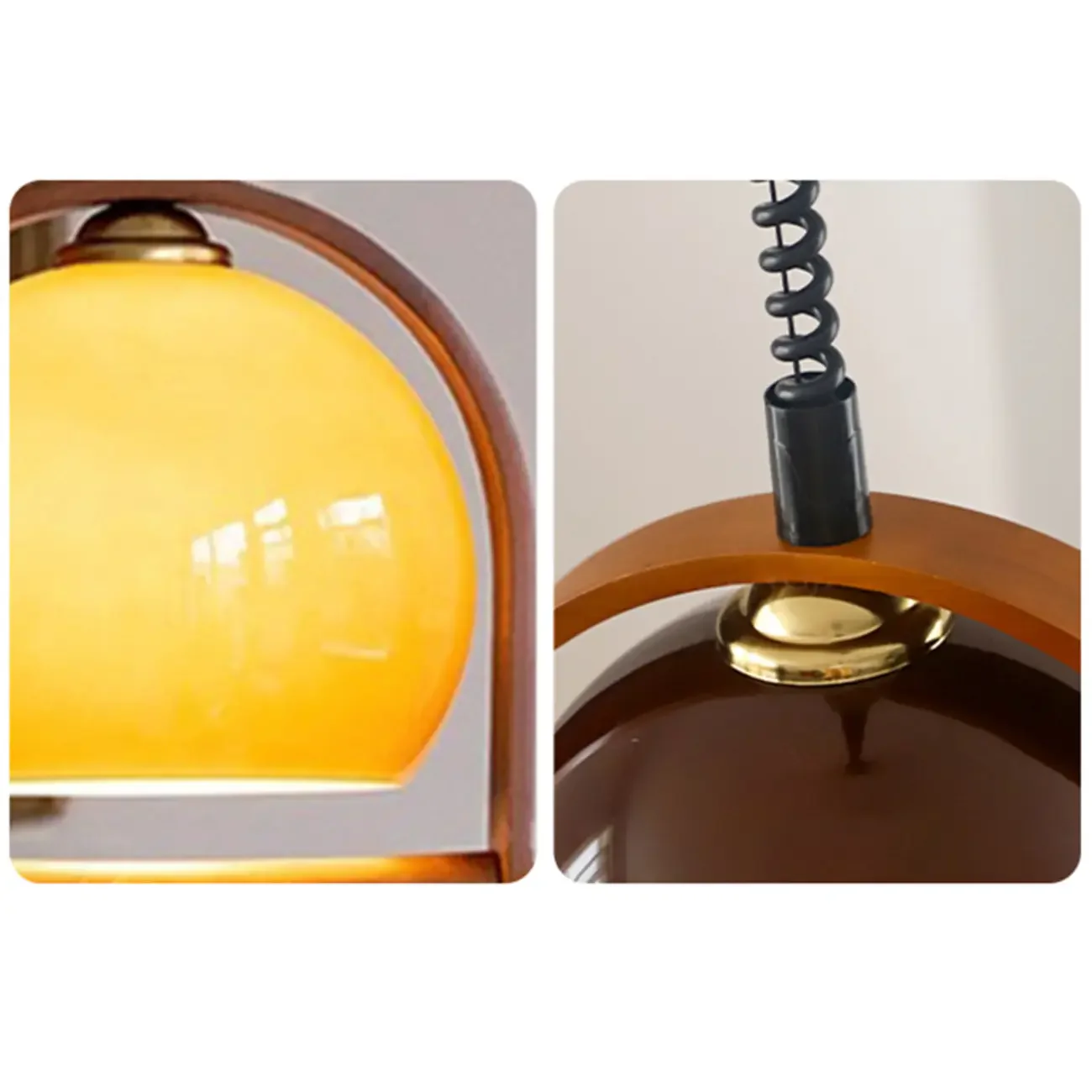 Modern Brown Glass Dome Pendant Lamp