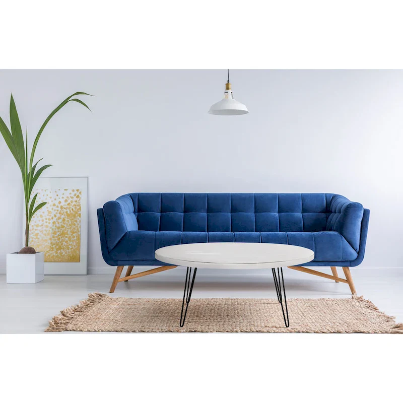 Raffles 44 Wood Oval Cocktail Table