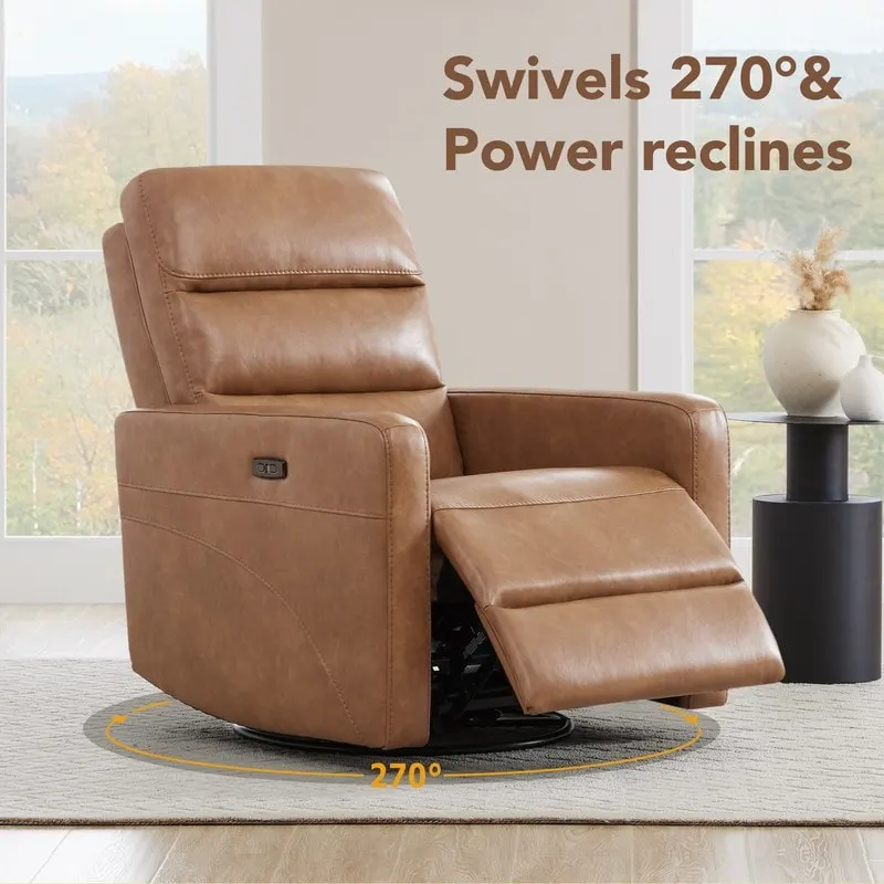 Jason Power Swivel Recliner with Headrest USB Charging Ports
