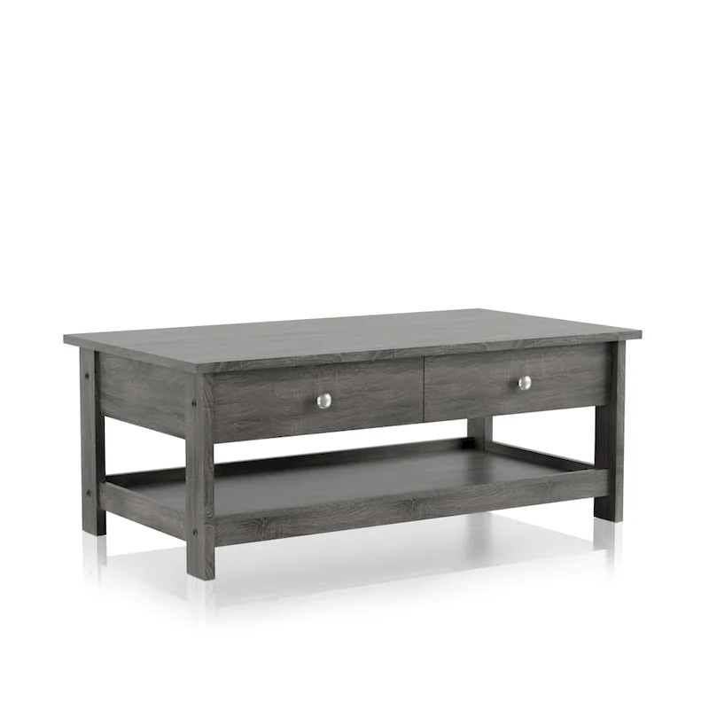 Aranda Rustic Grey 43-inch Wood 1-Shelf Coffee Table by Furniture of America