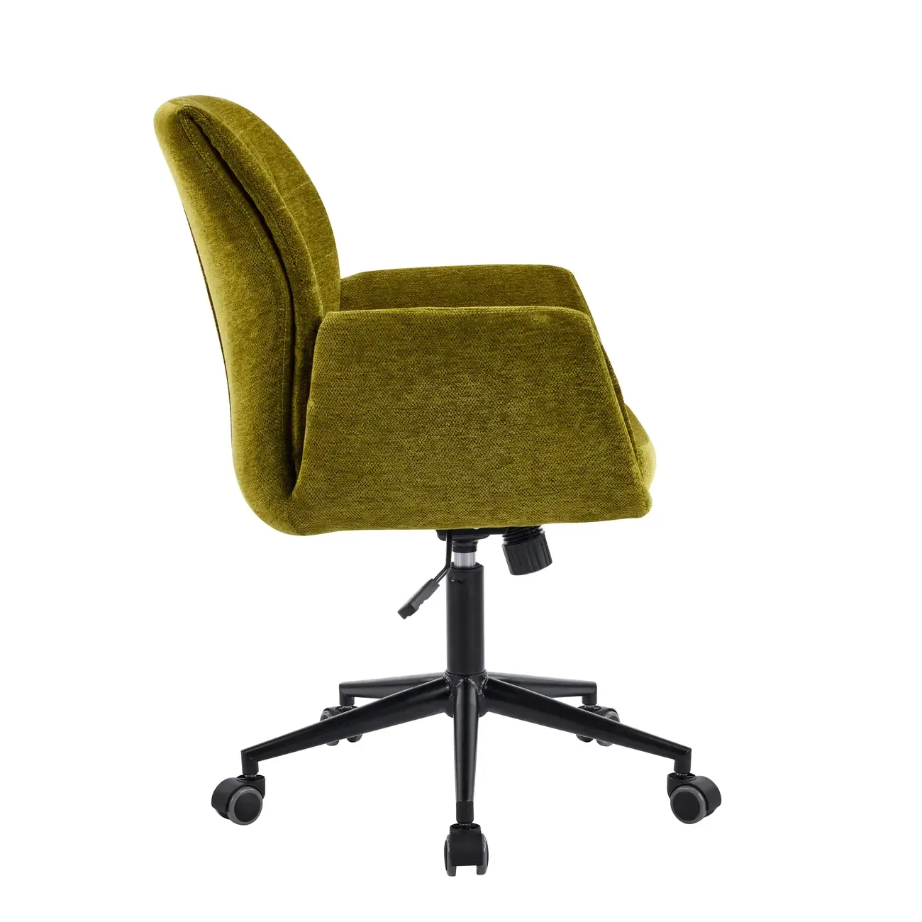 Adjustable Green Upholstered Fabric Swivel Office Chair