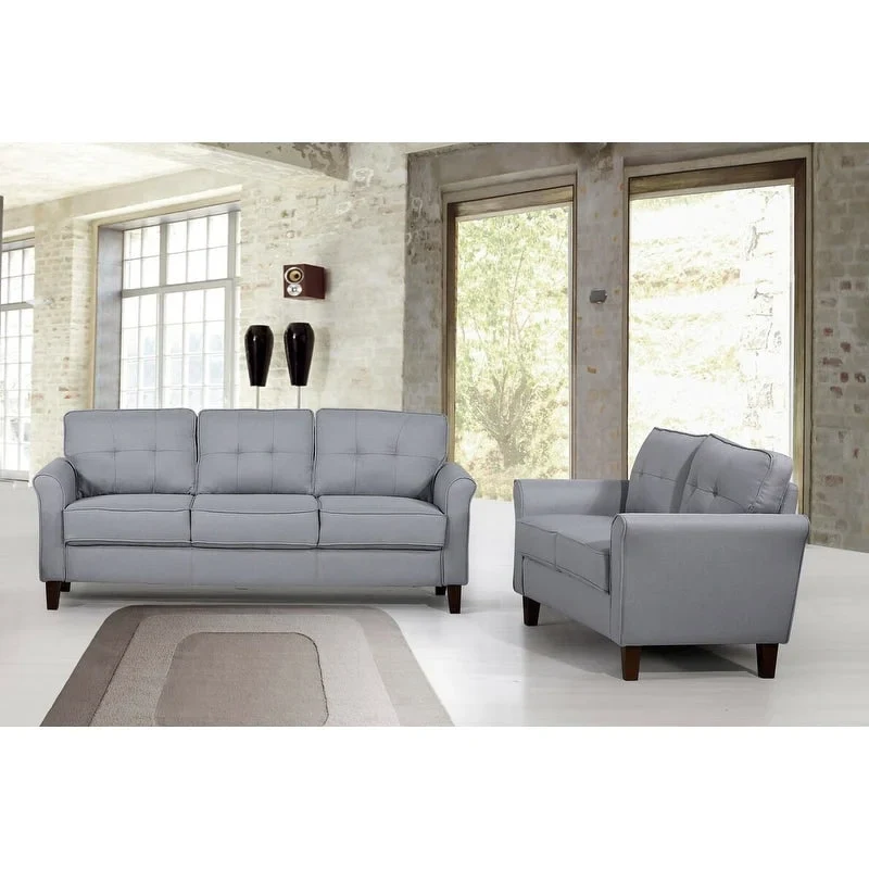 Kouchouk Tufted Mid Century 2 Piece Living Room Set- Loveseat & Sofa