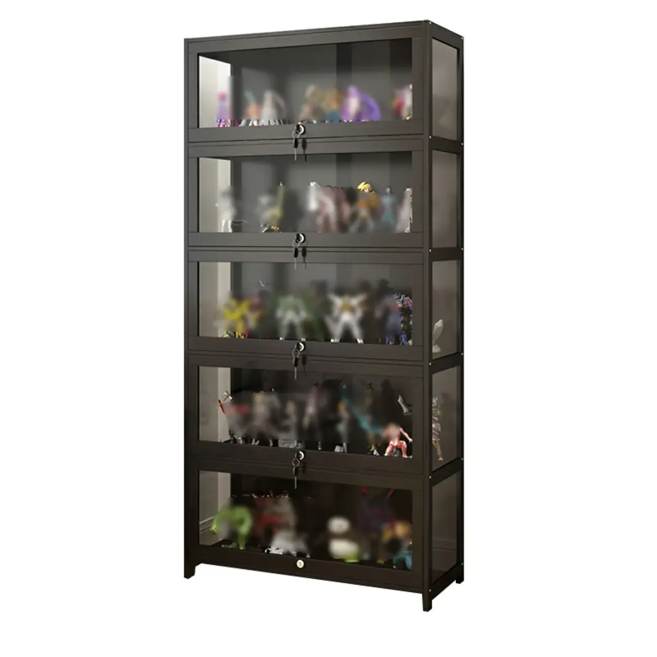 Living Room Modern Black Glass Figurine Display Cabinet