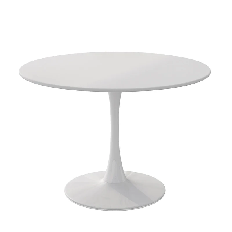 Modern Dining Table with Round Table Top & Metal Base