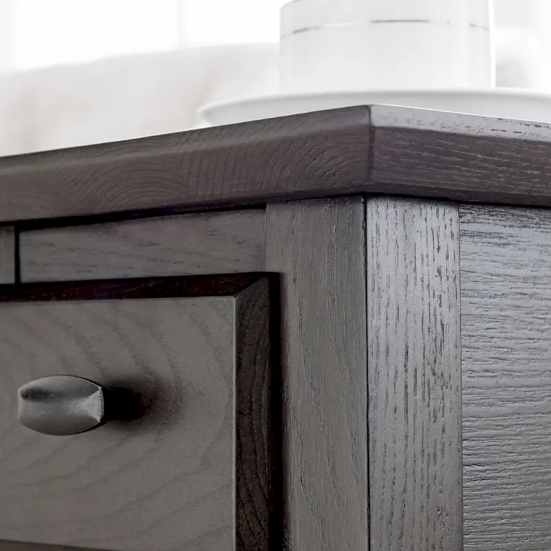 Teegan Solid Wood Narrow Side End Table with Shelf and Drawer