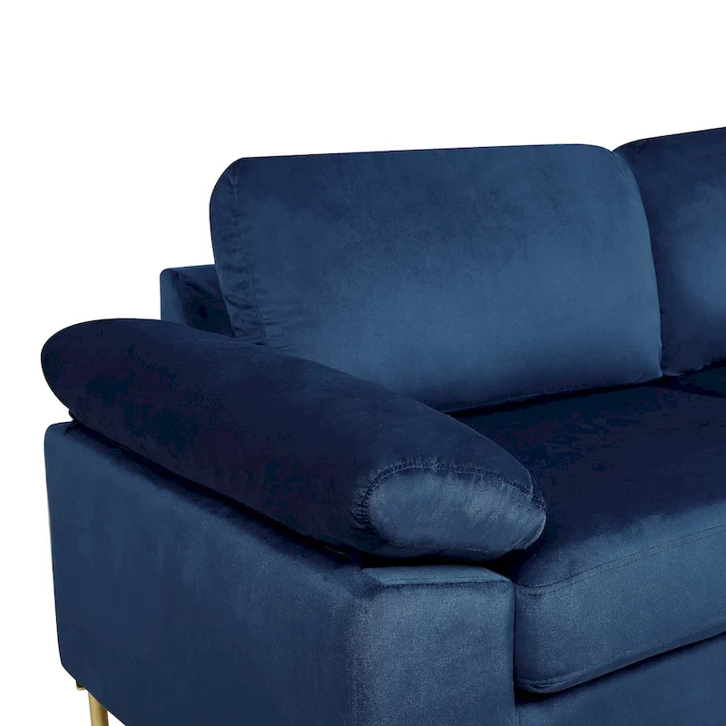 L-Shaped 3-Seater Velvet Combination Sofa with Recliner
