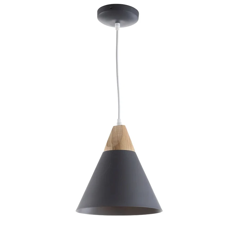 SAFAVIEH Lighting Taimi Adjustable 1-Light Led Grey Pendant - 10 x10 x12.9-84.9  - 10Wx10Dx85H