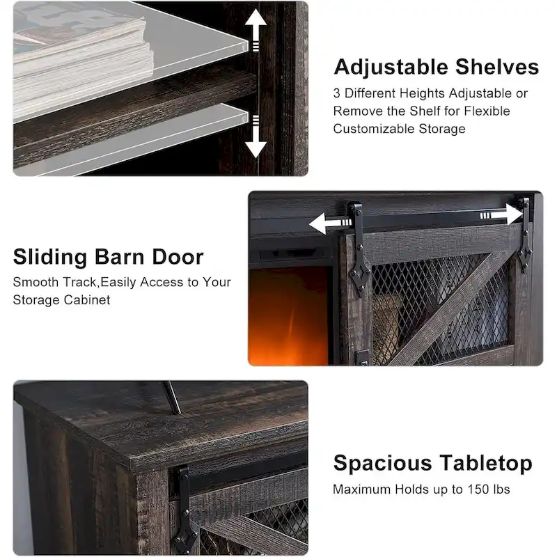 Farmhouse Fireplace TV Stand, Entertainment Center, TV Console