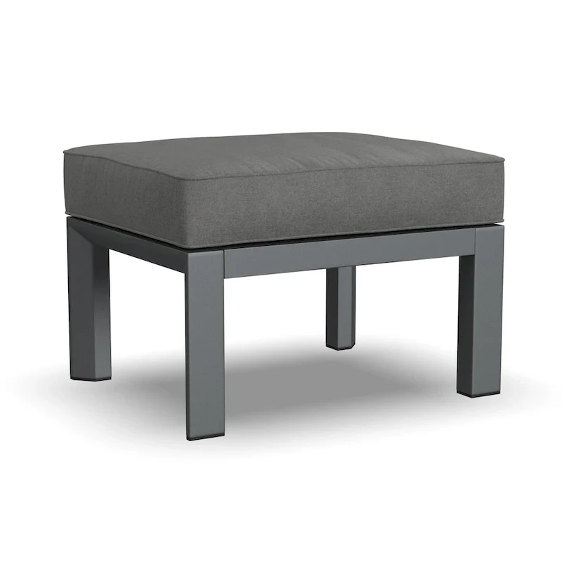 Grayton Gray Aluminum Ottoman - 26 x 18 x 21