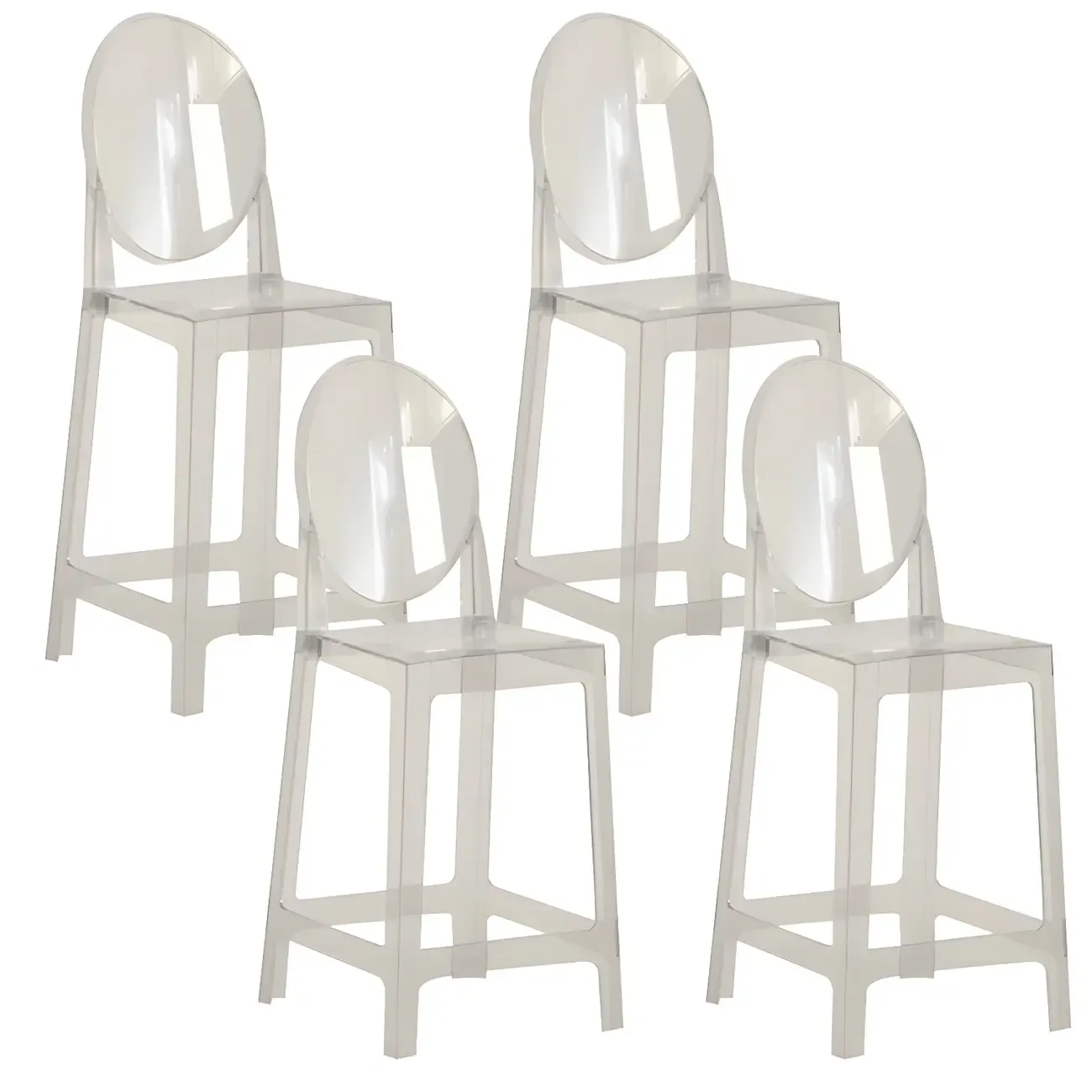 Modern Acrylic Smooth Elegant Circular Backrest Bar Stool