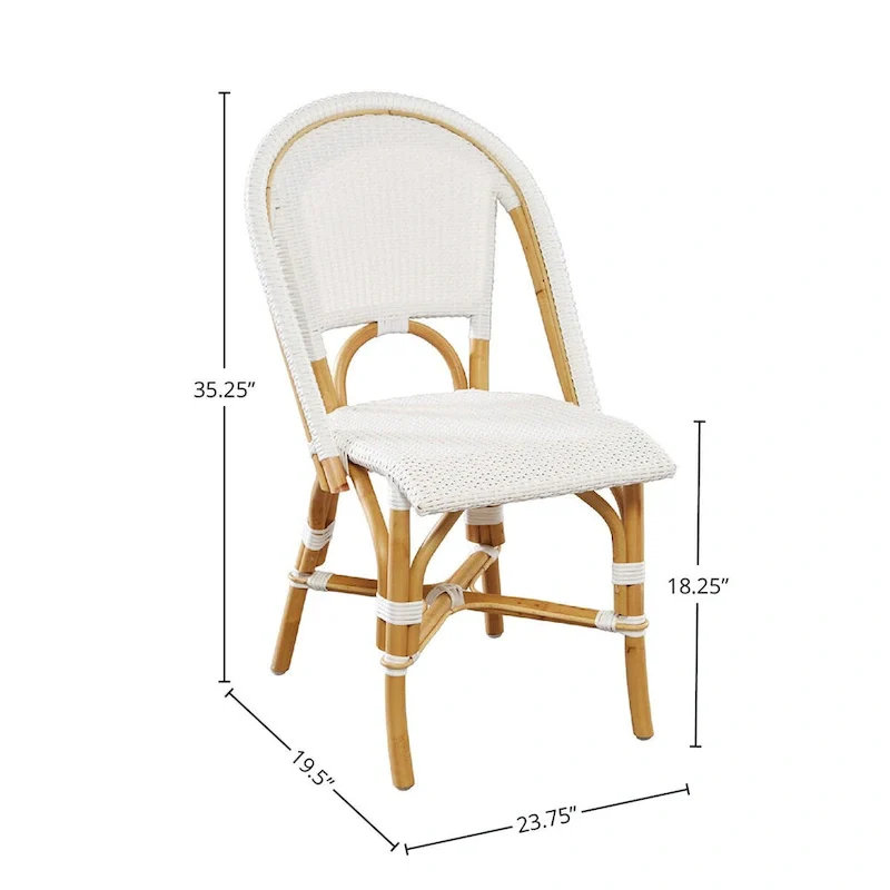 Leroy Rattan Dining Chair, White