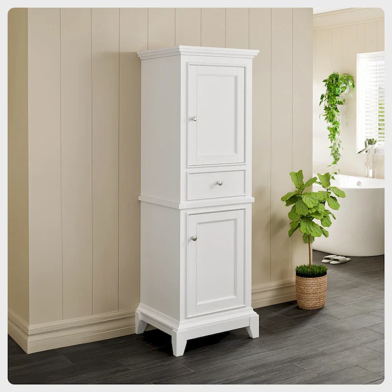 Eviva Elite Stamford 24 White Freestanding Linen Cabinet