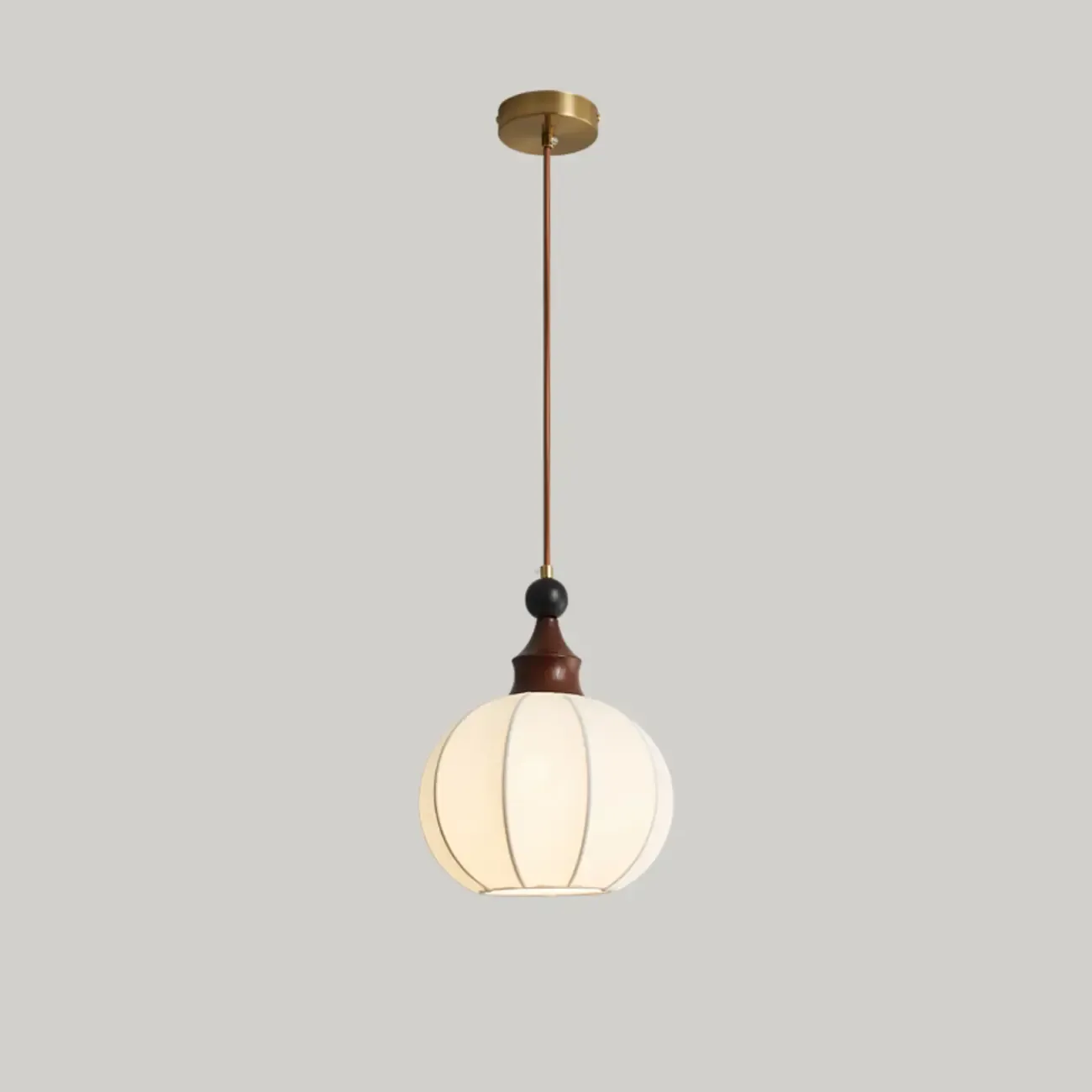 Modern White Fabric Globe Pendant Light with Adjustable Height