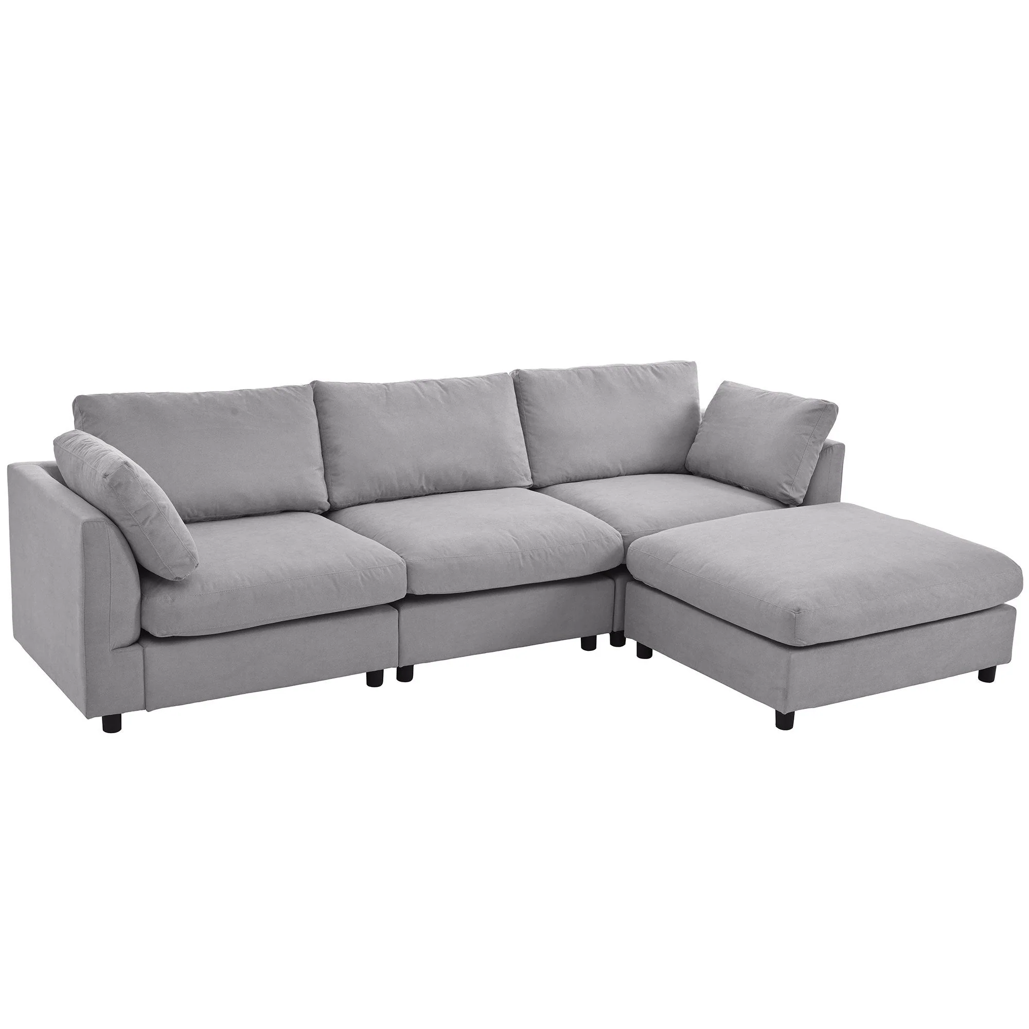 Walker Edison | Grey Convertible Sectional Sofa with Reversible Chaise