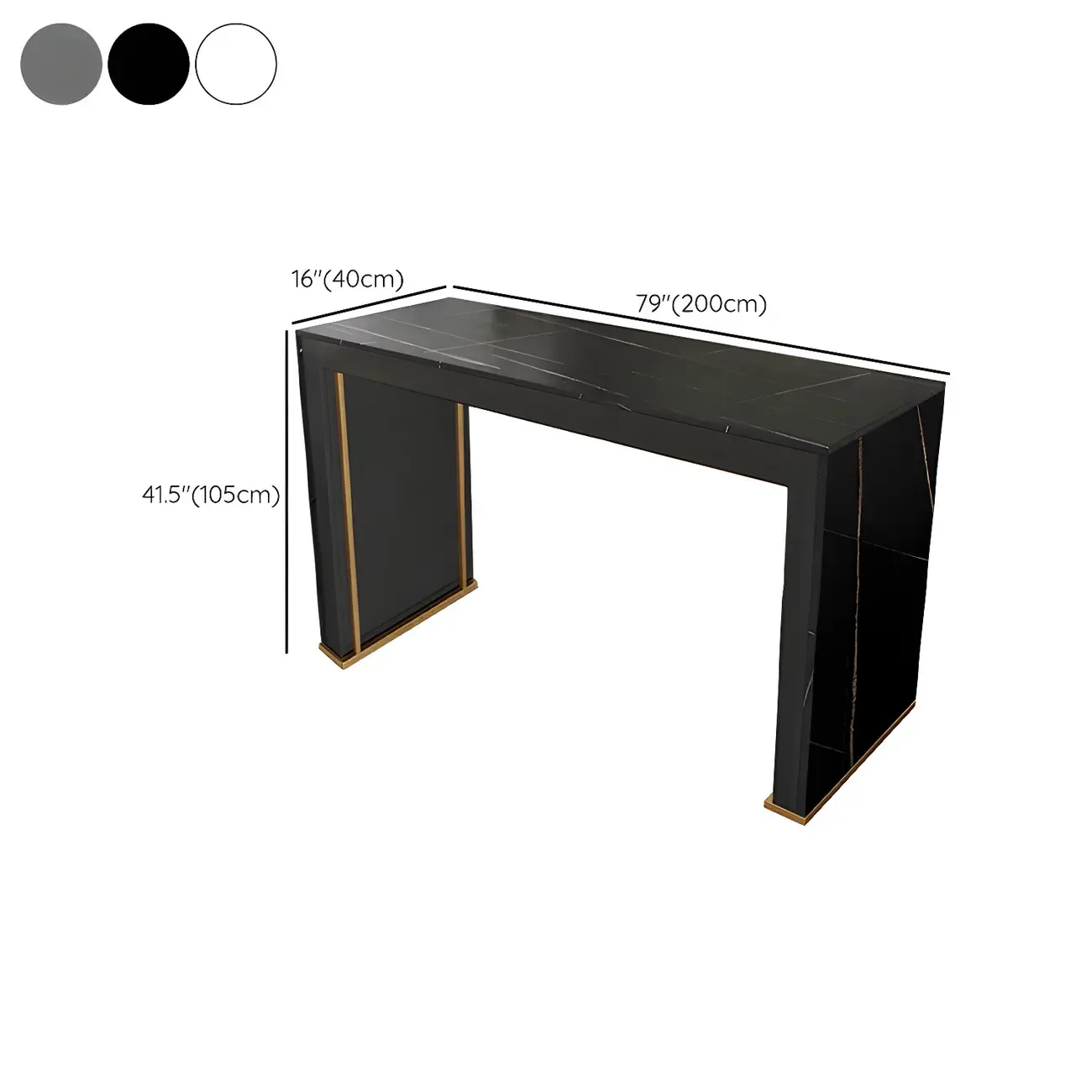 Modern White Stone Top Wood Dual-Pedestal Bar Tables