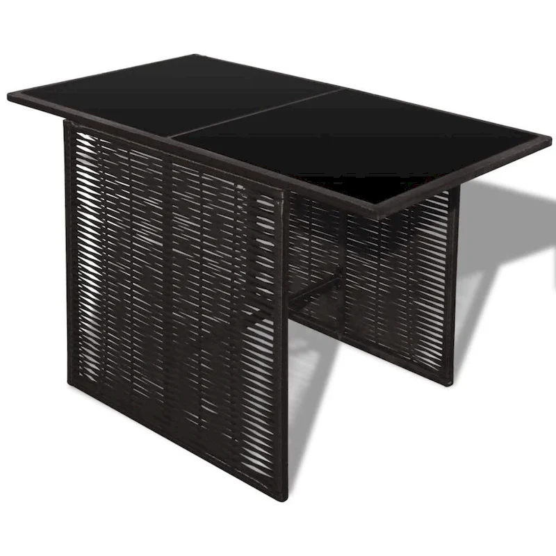 vidaXL Patio Bistro Set 3 Piece Garden Wicker Chair with Cushions Poly Rattan